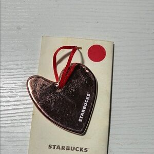 Starbucks Metallic Heart with Red Ribbon